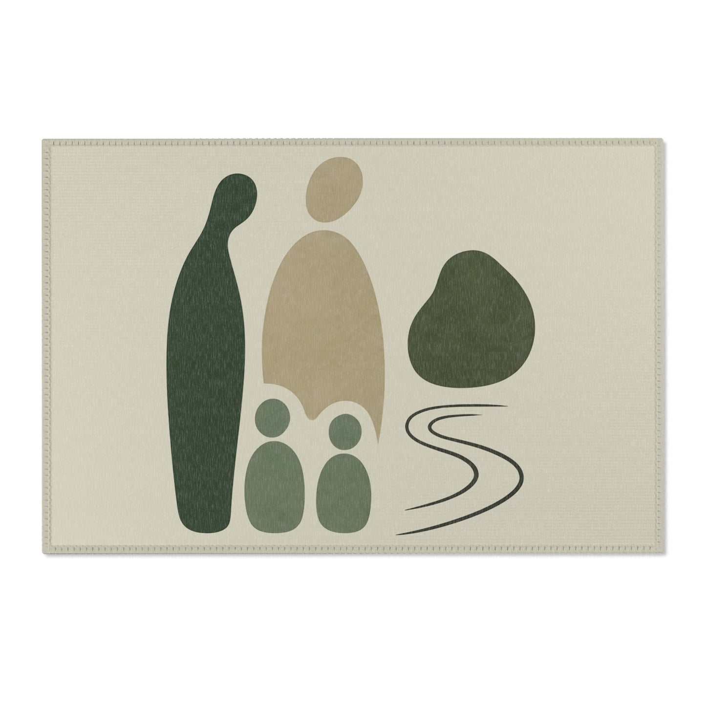 Japanese Zen Rug “Shizukesa” – Emotional Abstract Design for Living Room or Bedroom 