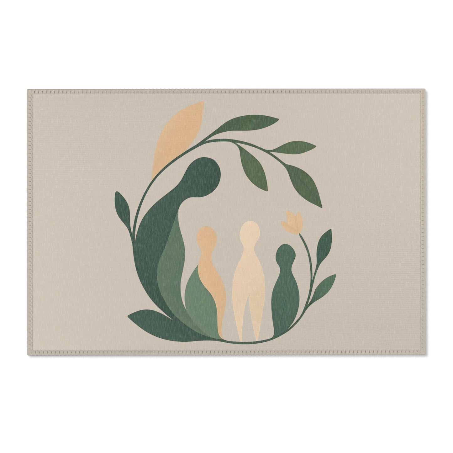 Botanical Rug “Awakening Roots” – Emotional Abstract Design for Living Room or Bedroom 