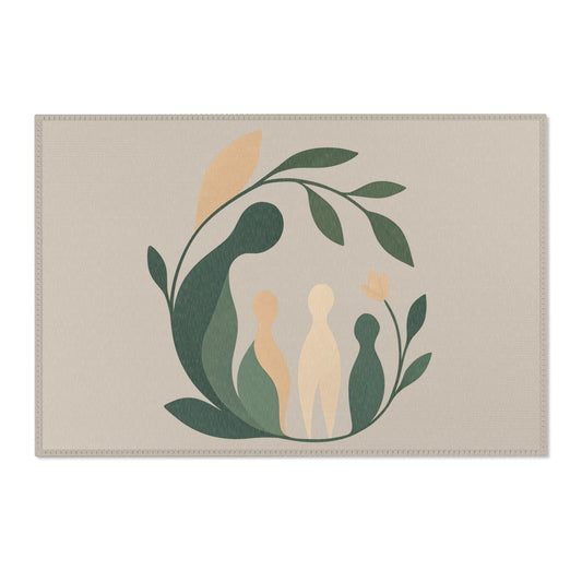 Botanical Rug “Awakening Roots” – Emotional Abstract Design for Living Room or Bedroom 