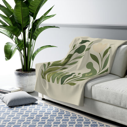 Plaid Sherpa Botanique – “Racines en Harmonie” 🌱