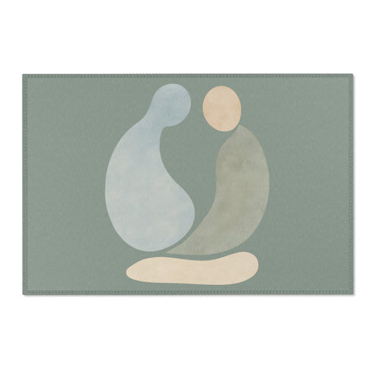 Japanese Zen Rug "Enso Deux" – Emotional Abstract Design for Living Room or Bedroom 