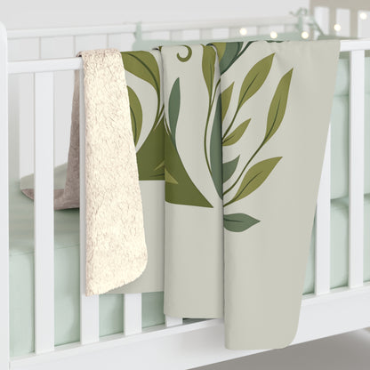 Plaid Sherpa Botanique – “Âme Végétale” 🪴