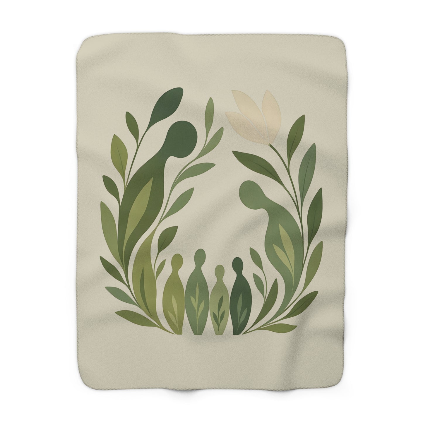 Plaid Sherpa Botanique – “Racines en Harmonie” 🌱