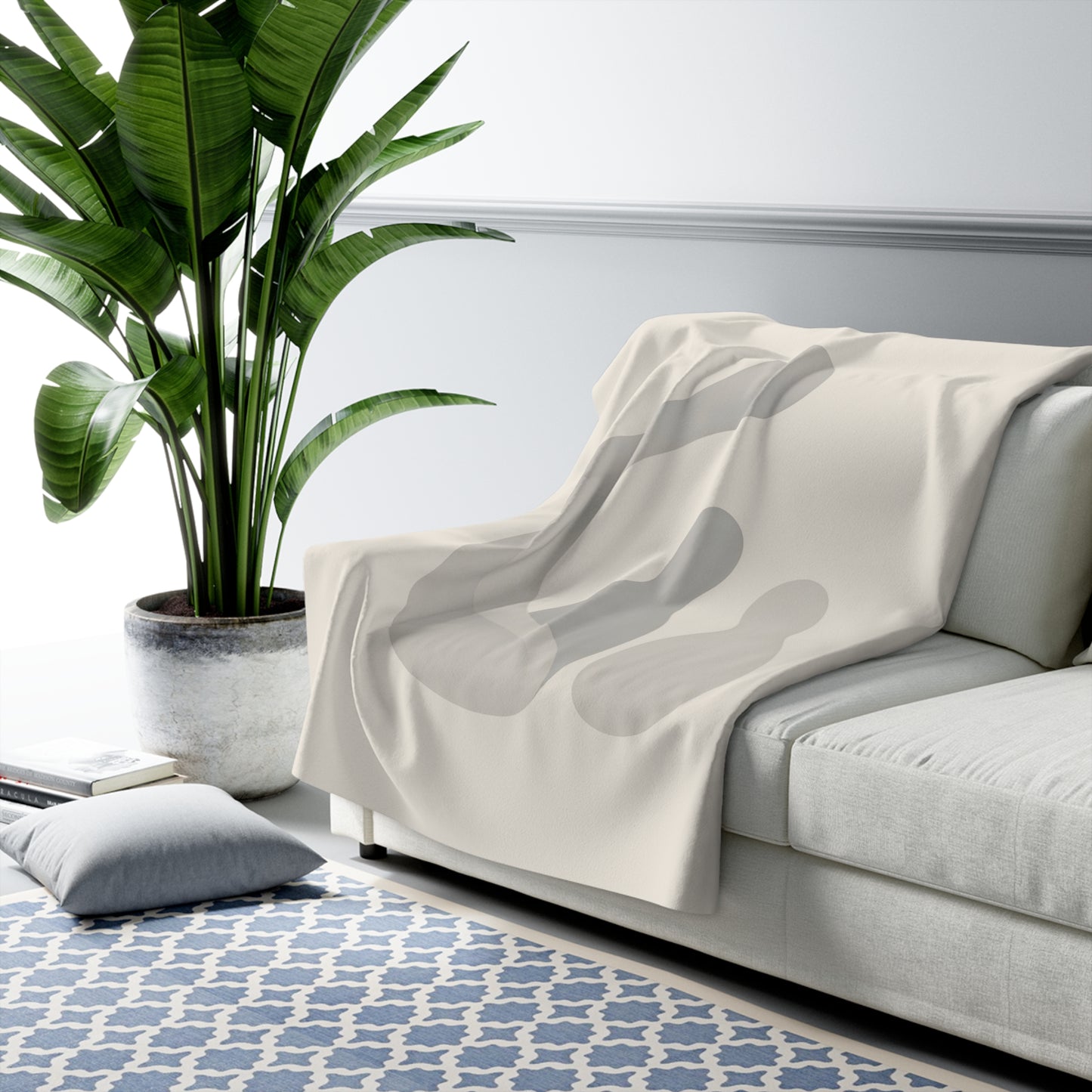 Plaid Sherpa Monochrome – “Présence Sereine” 🤍