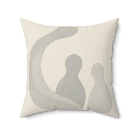 Coussin Émotionnel Monochrome – “Présence Sereine” 🤍