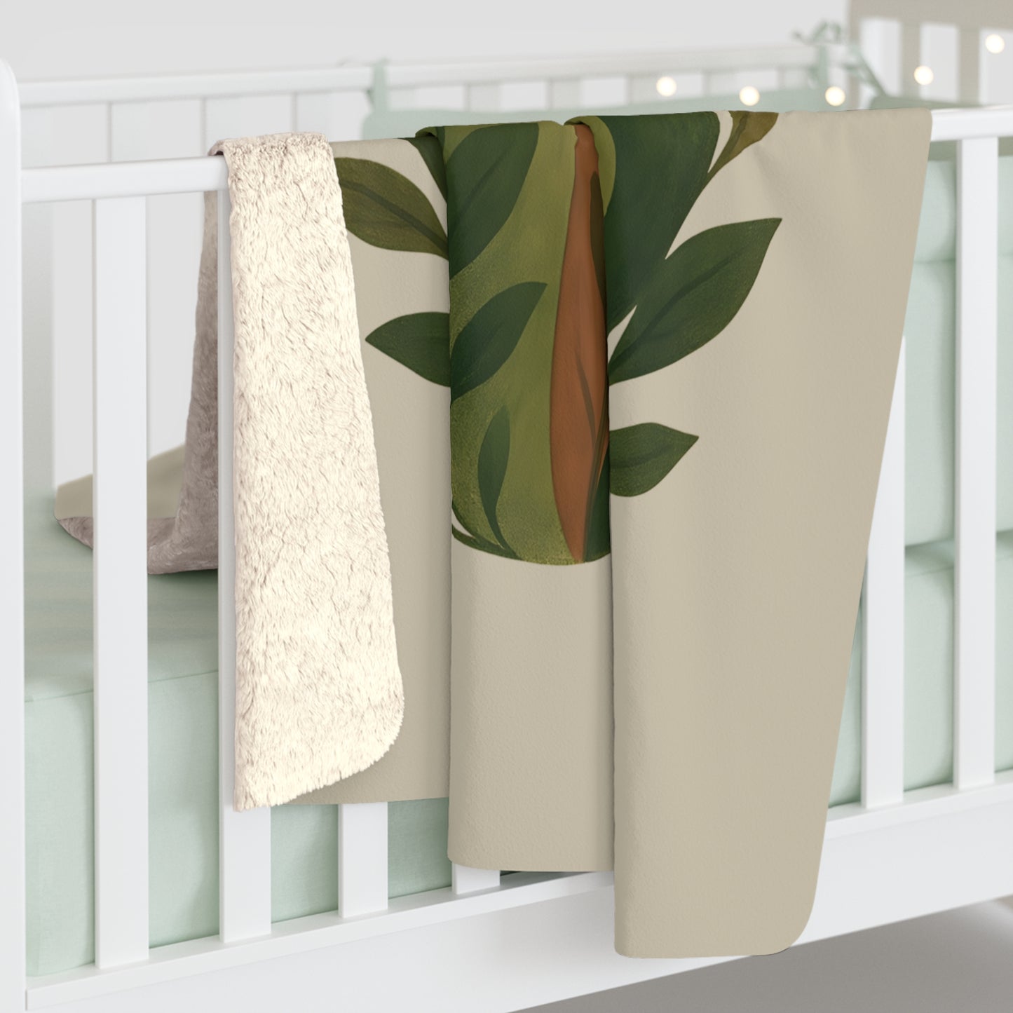 Plaid Sherpa Botanique – “Tissage d’Âmes” 🪴