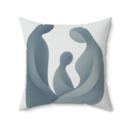 Coussin Émotionnel Monochrome – “Présence Silencieuse” 💙