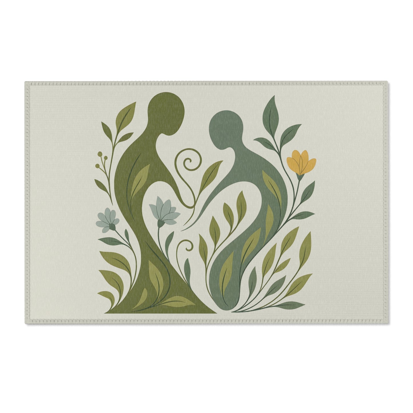 Botanical Rug “Plant Soul” – Emotional Abstract Design for Living Room or Bedroom 