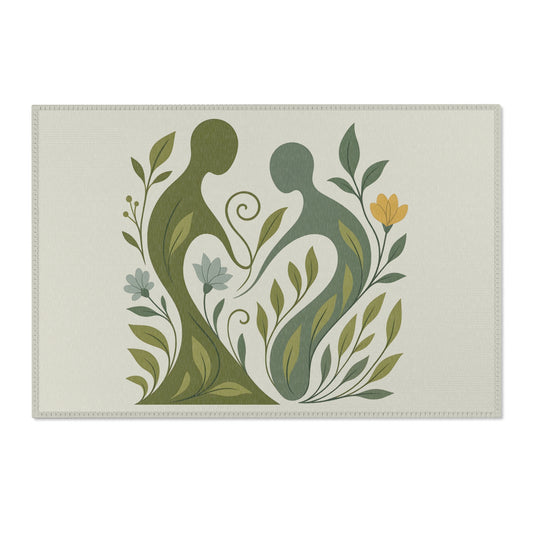Botanical Rug “Plant Soul” – Emotional Abstract Design for Living Room or Bedroom 