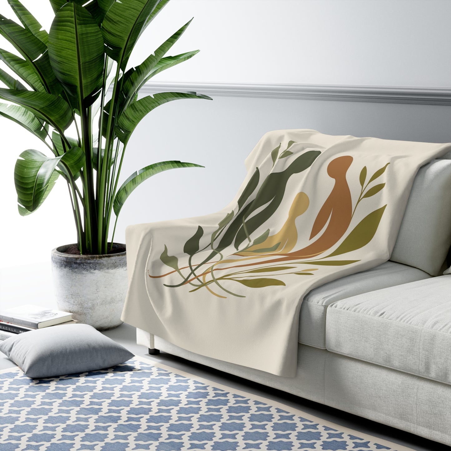 Plaid Sherpa Botanique – “Racines Invisibles” 🪴