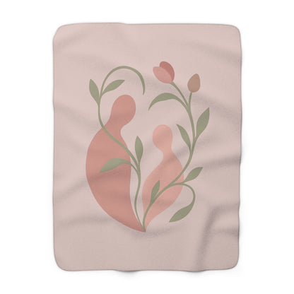 Plaid Sherpa Botanique – “Racines Liées” 🪴