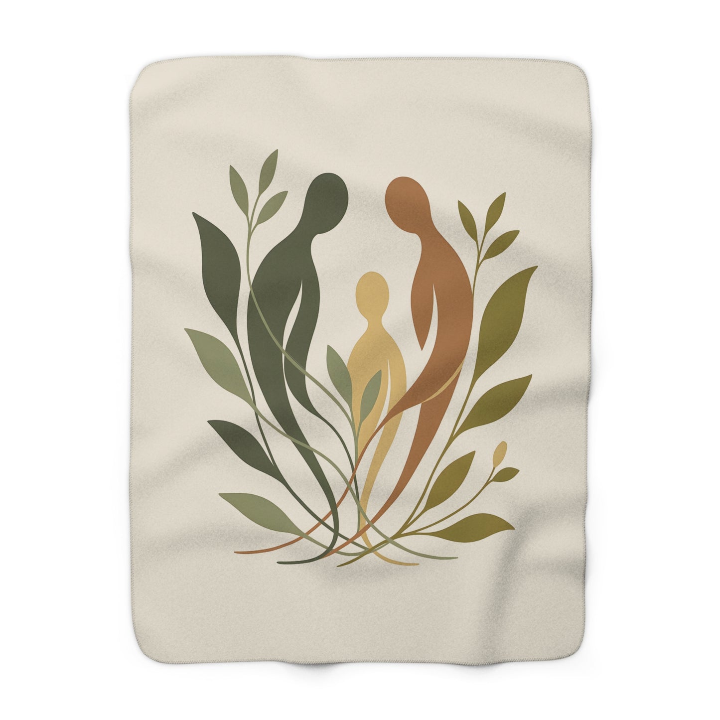 Plaid Sherpa Botanique – “Racines Invisibles” 🪴