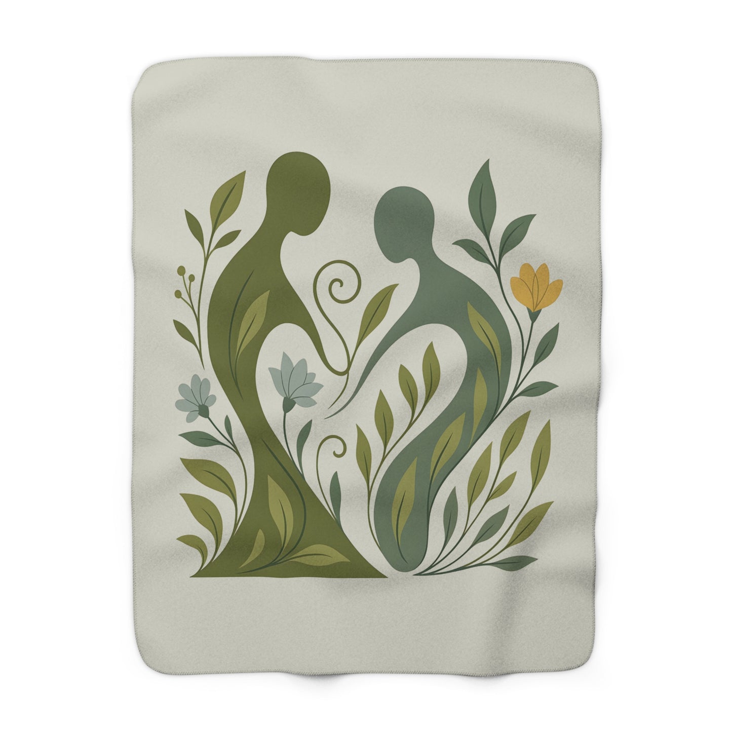 Plaid Sherpa Botanique – “Âme Végétale” 🪴