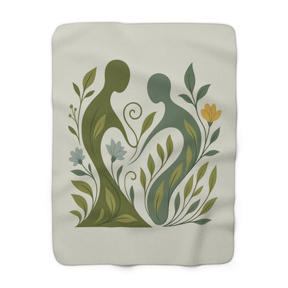 Plaid Sherpa Botanique – “Âme Végétale” 🪴