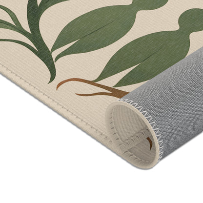 Botanical Rug “Rooted Hearts” – Emotional Abstract Design for Living Room or Bedroom 