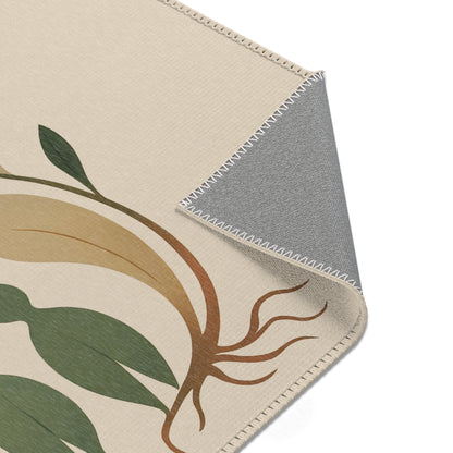 Botanical Rug “Rooted Hearts” – Emotional Abstract Design for Living Room or Bedroom 